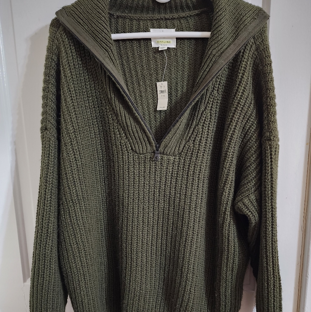 American Eagle Outfitters Olive Green Sweater